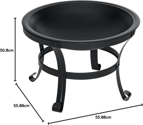 Round Steel Wood Burning Fire Pit for Outdoor Garden and Backyard Barbecue Grill