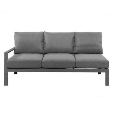Aluminum Frame Modern L Shape Garden Sofa Set with Coffee Table Size L 120 x W60 x H45cm