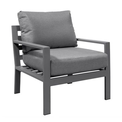 Aluminum Frame Modern L Shape Garden Sofa Set with Coffee Table Size L 120 x W60 x H45cm