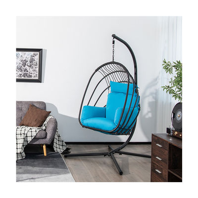 Modern Design Heavy Duty Steel Frame Hanging Chair with Polyester Cushion Fabric