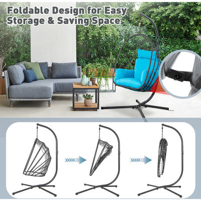 Modern Design Heavy Duty Steel Frame Hanging Chair with Polyester Cushion Fabric