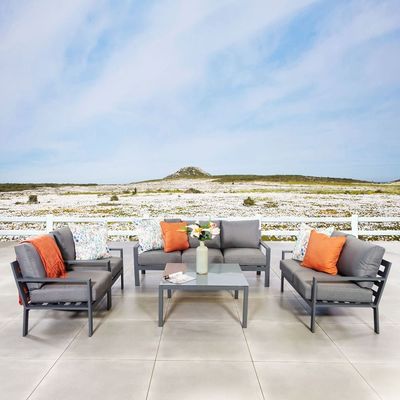 AJUNION 5 Piece Aluminum Outdoor Furniture Set Garden Sofa Patio Seating Lounge Set