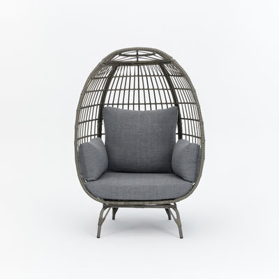 Standing Egg Chair Foldable and Rattan Weave Design for Outdoor Living Room