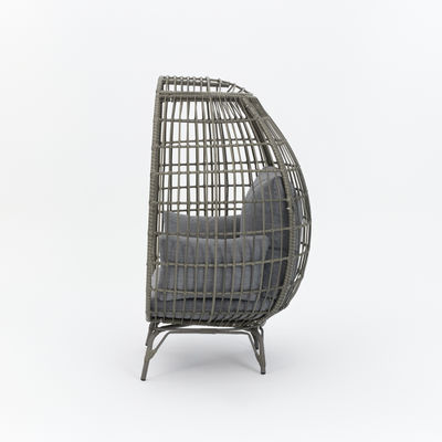 Standing Egg Chair Foldable and Rattan Weave Design for Outdoor Living Room
