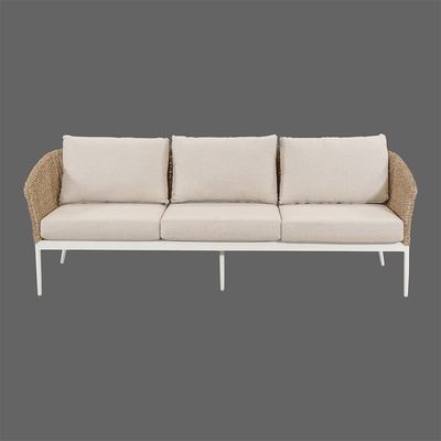 Aluminum Frame All Weather Patio Furniture Set with Rattan Weave Sofa and Coffee Table
