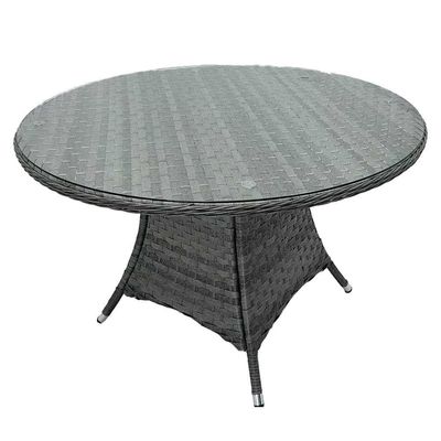Round Table Outdoor Dining Furniture Wicker Rattan Garden Set for 4 Seater by AJUNION