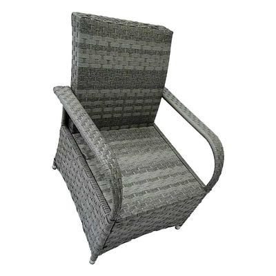 Round Table Outdoor Dining Furniture Wicker Rattan Garden Set for 4 Seater by AJUNION