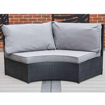 AJUNION 8 Seater Round Rattan Garden Furniture Dining Set with 10cm Cushion Thickness