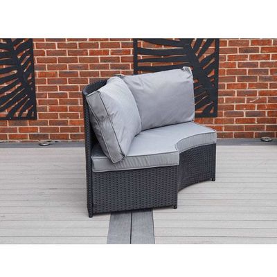 AJUNION 8 Seater Round Rattan Garden Furniture Dining Set with 10cm Cushion Thickness