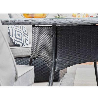 AJUNION 8 Seater Round Rattan Garden Furniture Dining Set with 10cm Cushion Thickness