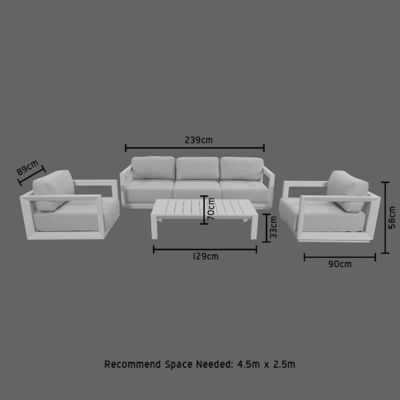 Aluminum Modular Patio Furniture AJUNION 4 Piece Outdoor Lounge Sofa Set for Outdoor
