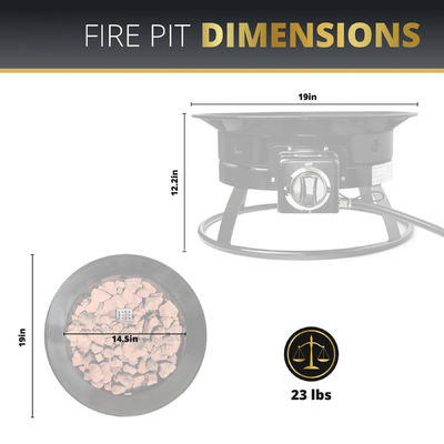 23 Pounds AJUNION Gas Propane Fire Pit for Camping Travel Stainless Steel Portable