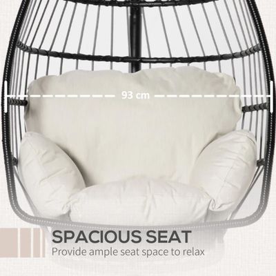 Foldable Design Outdoor Hanging Egg Swing Chair with Stand General Outdoor Furniture