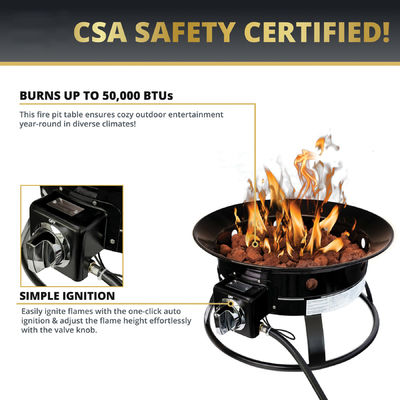 23 Pounds AJUNION Gas Propane Fire Pit for Camping Travel Stainless Steel Portable