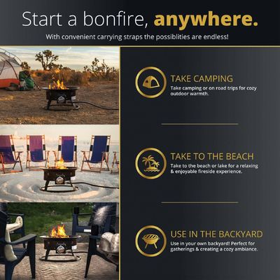 23 Pounds AJUNION Gas Propane Fire Pit for Camping Travel Stainless Steel Portable
