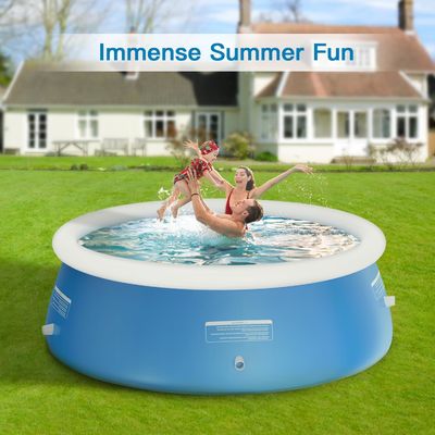 Extra Large Round PVC Family Swimming Pool AJUNION 12ft x 33in for Outdoor Garden Fun
