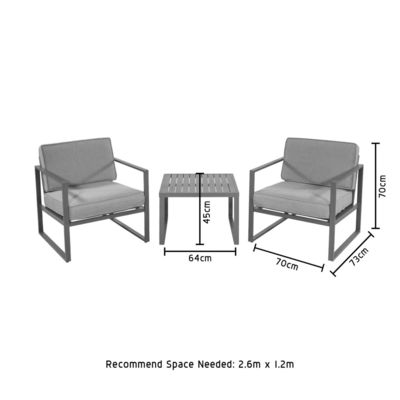 Patio Furniture Set for Outdoor Garden AJUNION Regular Aluminum Balcony Chat Set