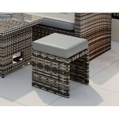 AJUNION PE Rattan Garden Dining Furniture Set with Rising Dining Table L96xW49xH35cm