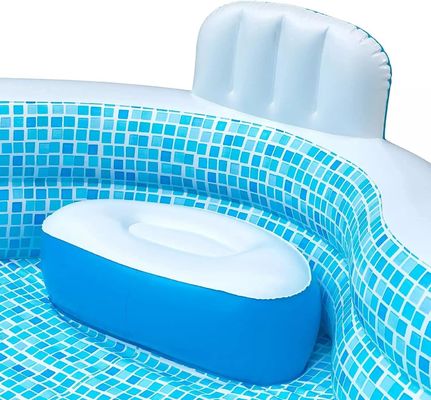 Family Fun Guaranteed with AJUNION 10ft Inflatable Pool and 2 Air-cushioned Backrests
