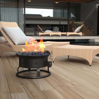 58 000 BTU Portable Propane Fire Pit Ideal for Outdoor Camping 19&quot;D x 19&quot;W x 11&quot;H