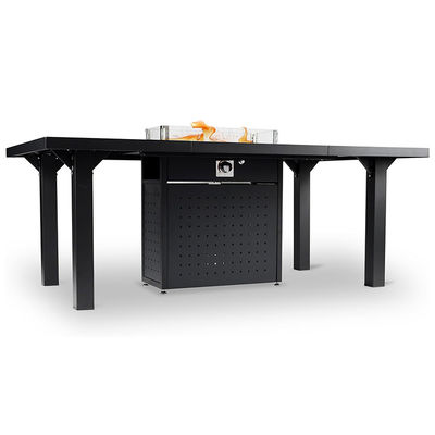 Rectangular Dining Smokeless Fire Table Propane Gas Fire Pit Table for Patio Garden