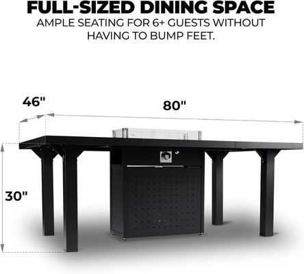 Rectangular Dining Smokeless Fire Table Propane Gas Fire Pit Table for Patio Garden
