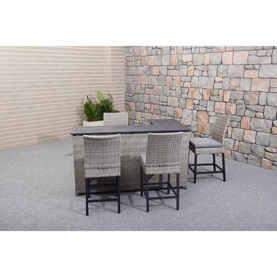 PE Wicker Rattan Outdoor High Bar Chair and Table Set for Modern Dining Furniture