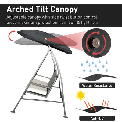Mail packing Y AJUNION Garden Porch Swing Chair Wicker Seat Hanging Chair Patio Swings with Canopy