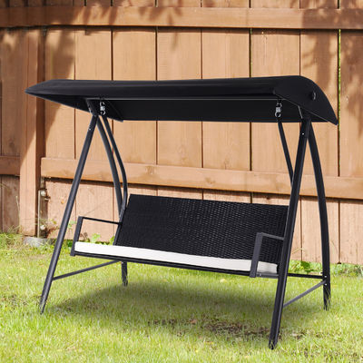Mail packing Y AJUNION Garden Porch Swing Chair Wicker Seat Hanging Chair Patio Swings with Canopy
