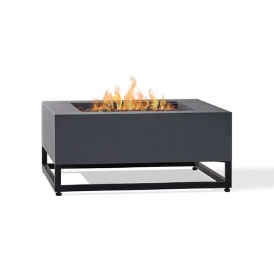 Outdoor Living Square Steel Gas Fire Pit Table with Adjustable Flame Height Function