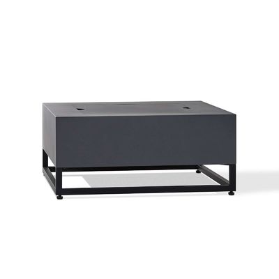 Outdoor Living Square Steel Gas Fire Pit Table with Adjustable Flame Height Function