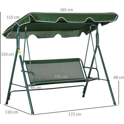 Outdoor Garden Metal Frame Patio Swing Chair with Canopy and Stylish Design