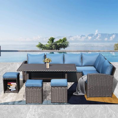 Outdoor Sofa Patio Garden Balcony Pool Beach Woven PE Wicker Rattan Lounge Modular Sofa Set