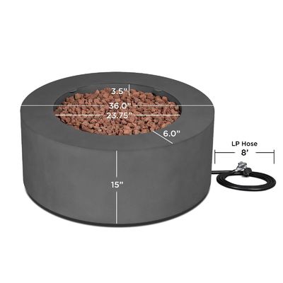 Outdoor Propane Gas Fire Pit Table with 36&quot;L x 36&quot;W x 15&quot;H Size and Smokeless Design