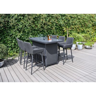 Outdoor Luxury Bar Set Furniture Aluminum Garden Furniture Dining Set with Fire Pit 87kg