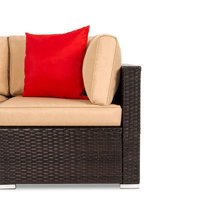 Hotel Outdoor Indoor Patio Garden Balcony Pool Beach Woven PE Wicker Rattan Lounge Sectional Modular Sofa Set