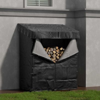 High Capacity W110 x D70 x H145cm Firewood Rack Storage Log Holder for Indoor Outdoor