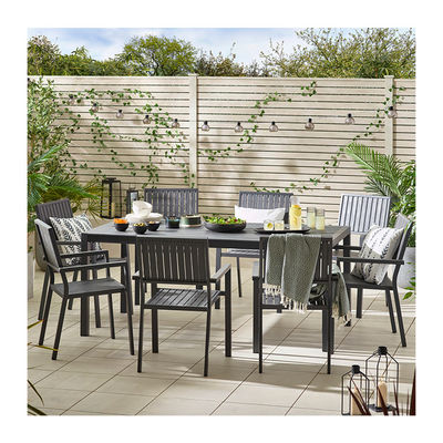 Villa Patio Dining Set AJUNION 8 Seat Outdoor Table and Chairs with Aluminum Frame