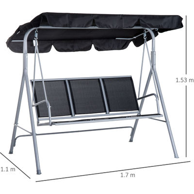 170W x 153H cm Metal Outdoor Swing Chair Garden Bench Hanging Hammock Chair Porch Swing