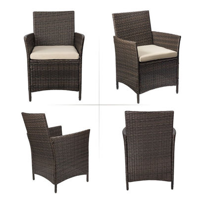 Outdoor Furniture Set with Stackable Armchairs and Synthetic Rattan Wicker Chairs