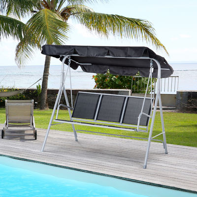 170W x 153H cm Metal Outdoor Swing Chair Garden Bench Hanging Hammock Chair Porch Swing