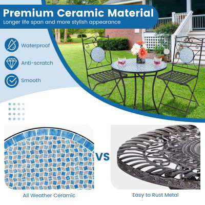 Upgrade Your Outdoor Decor with AJUNION All Weather Bistro Set Table Size Dia24&quot; x H28