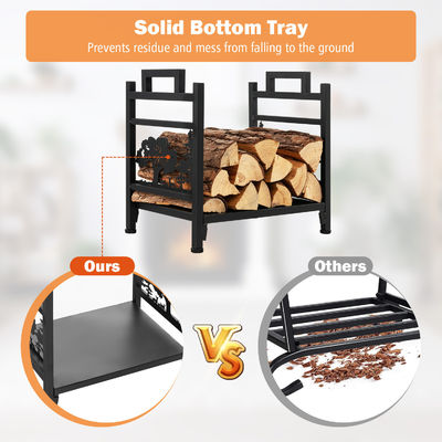 Durable Metal Firewood Rack for Decorative Fireplace Log Storage W33 x D45 x H44cm