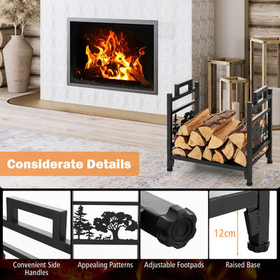 Durable Metal Firewood Rack for Decorative Fireplace Log Storage W33 x D45 x H44cm