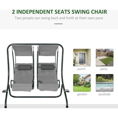 Patio Leisure Facilities AJUNION 2 Seater Outdoor Swing Hanging Chair with Canopy 37kg