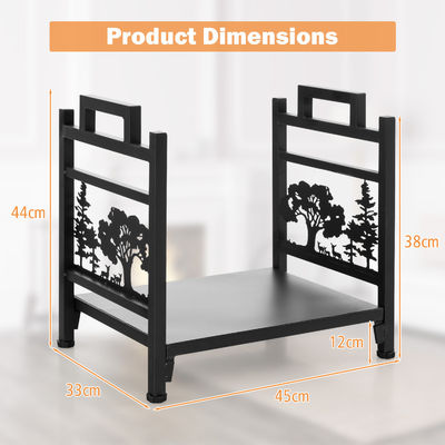 Durable Metal Firewood Rack for Decorative Fireplace Log Storage W33 x D45 x H44cm