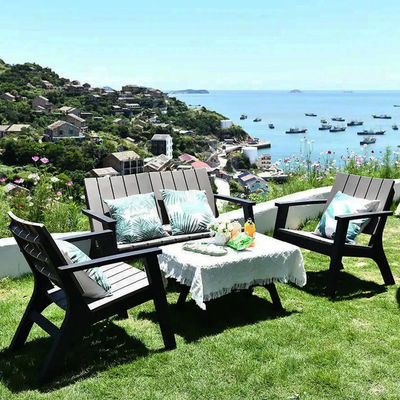 Nordic Garden Set for Outdoor Patio Balcony Cafe Plastic Coffee Dinning Table and Chair