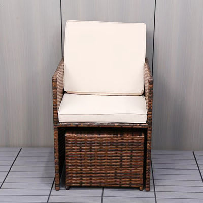 Space Saving Garden Set Modern Plastic Rattan Corner Table and Chair for Courtyard Patio