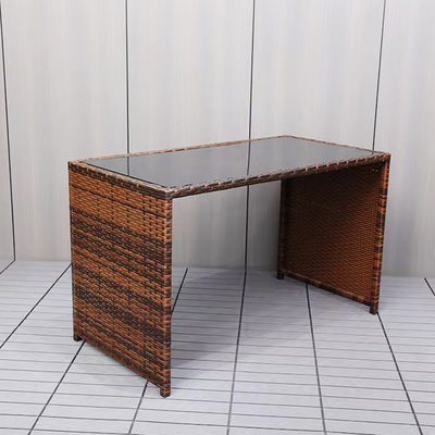 Space Saving Garden Set Modern Plastic Rattan Corner Table and Chair for Courtyard Patio