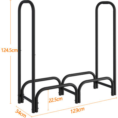 AJUNION Firewood Log Holder Rack for Indoor and Outdoor Storage W123 x D34 x H124.5cm